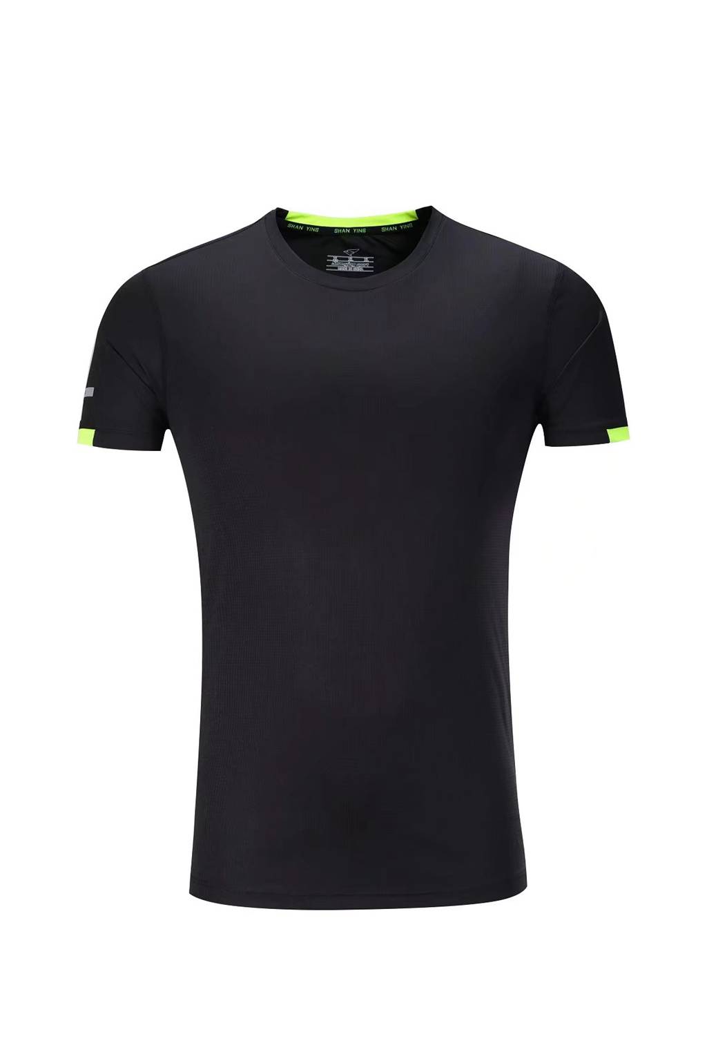 春夏新品 圓領(lǐng)短袖T恤 時尚運動文化衫 黑色 3D效果圖