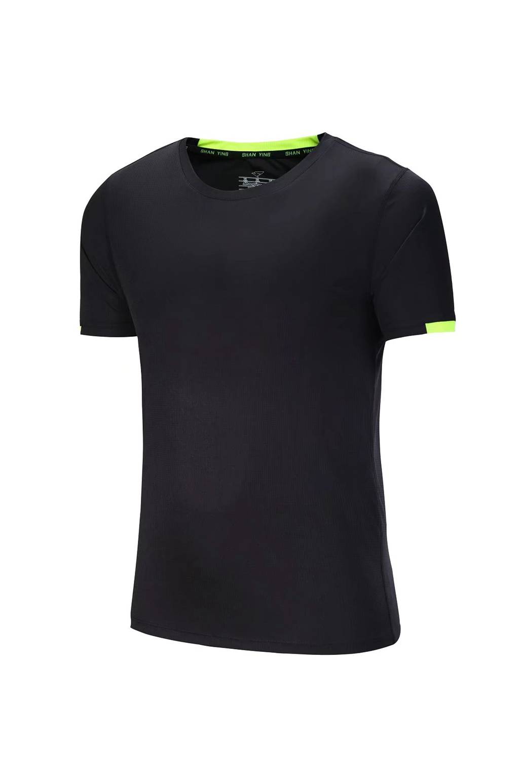 春夏新品 圓領(lǐng)短袖T恤 時尚運動文化衫 黑色 3D效果圖